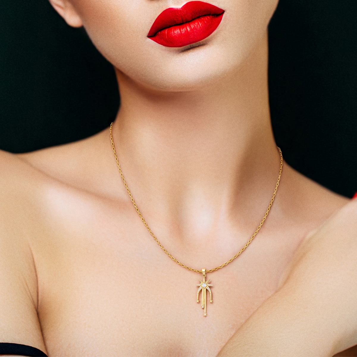 Skyfall, Shooting Star Pendant in 18K Yellow Gold