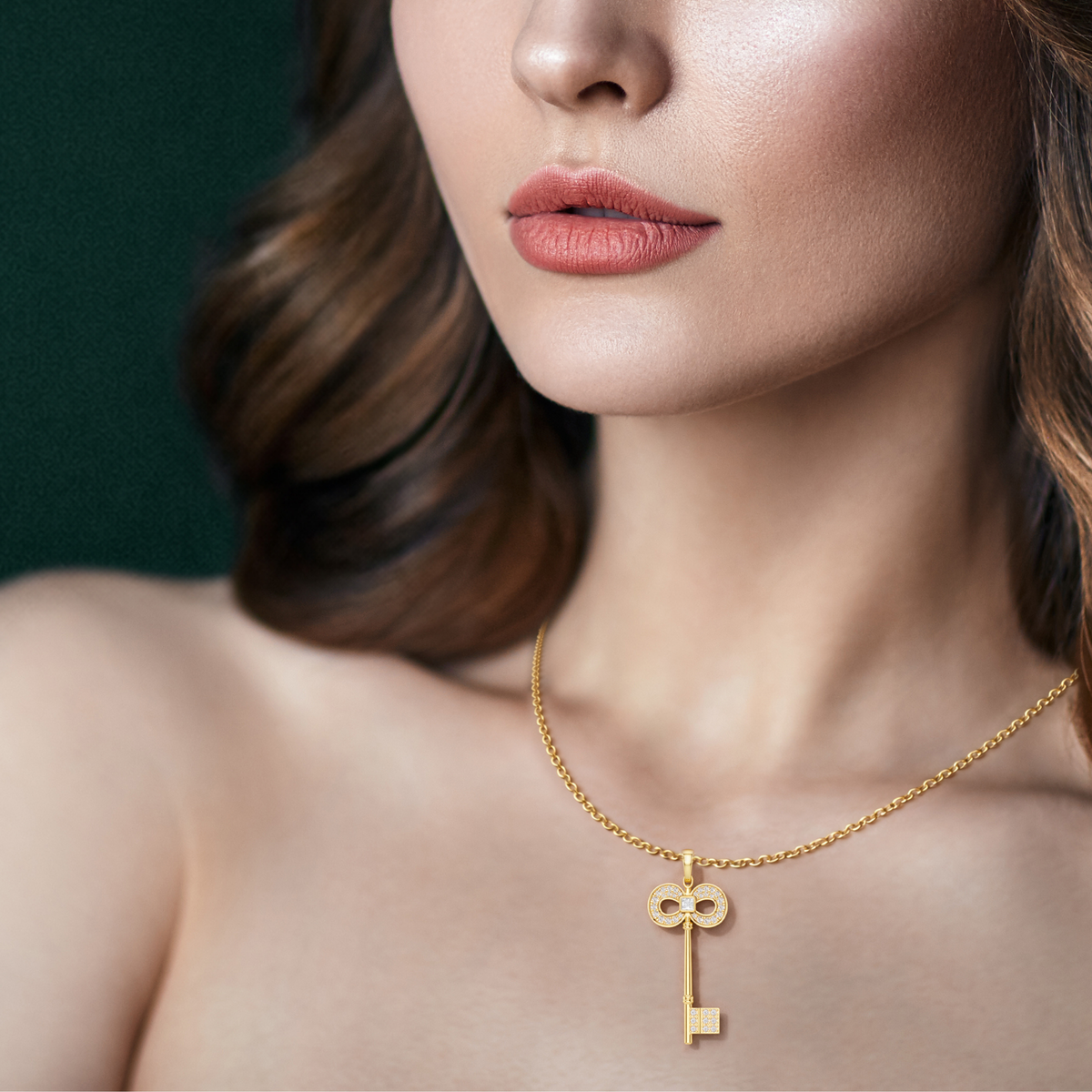Keeley, Key Pendant in 14K Yellow Gold
