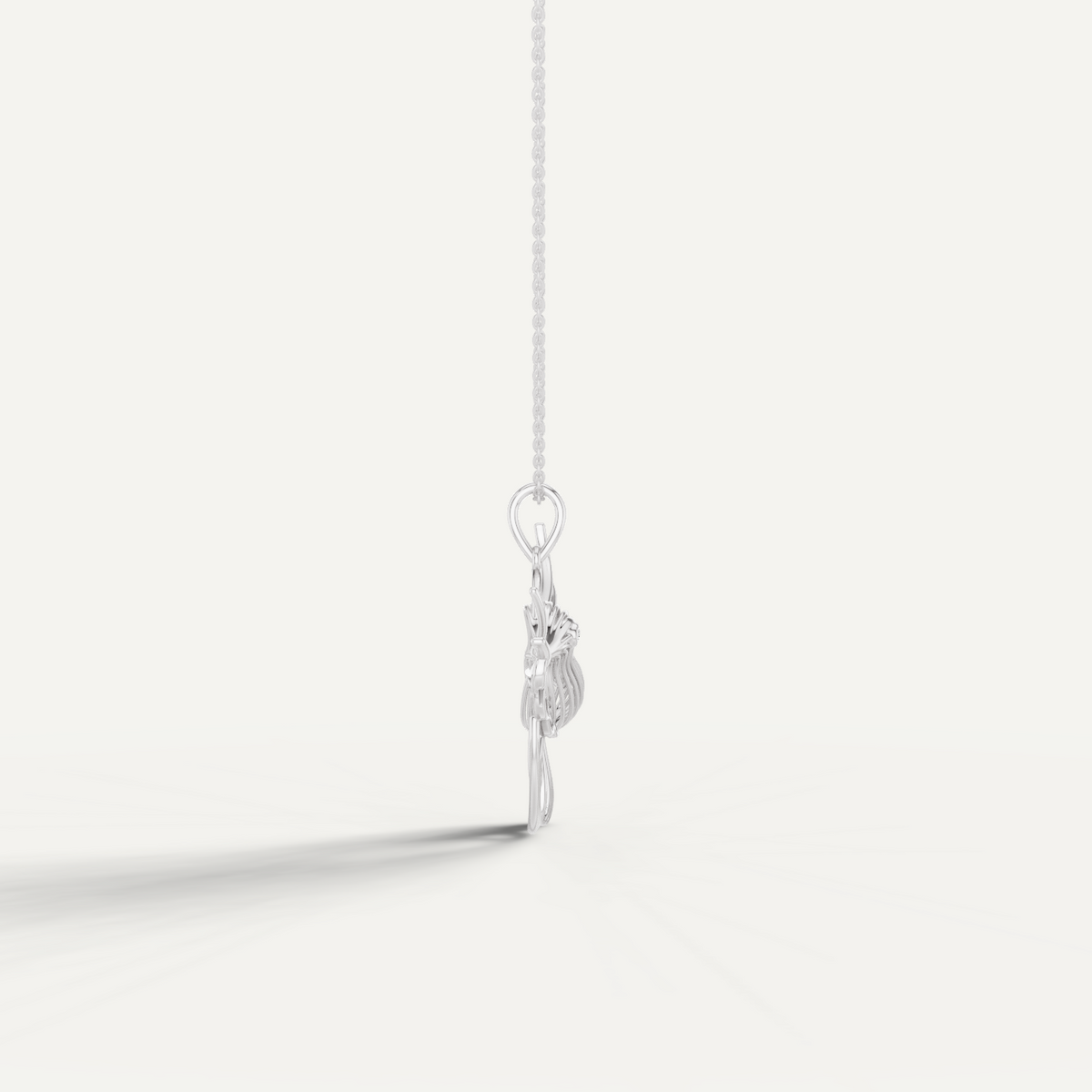 Fluttery, Hummingbird Pendant in 18K White Gold