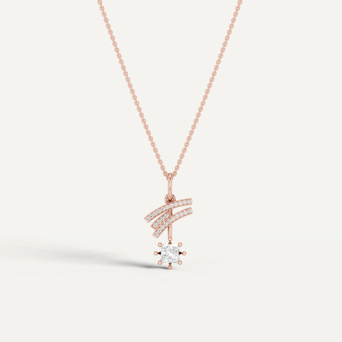 Stellar, Shooting Star Pendant in 14K Rose Gold