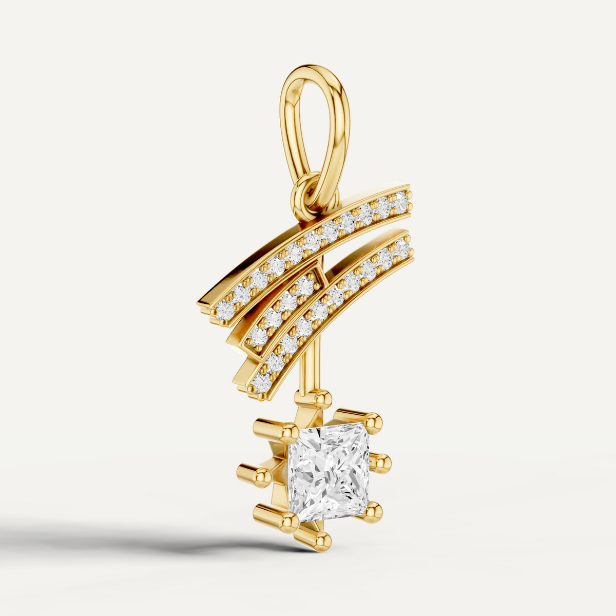 Stellar, Shooting Star Pendant in 18K Yellow Gold
