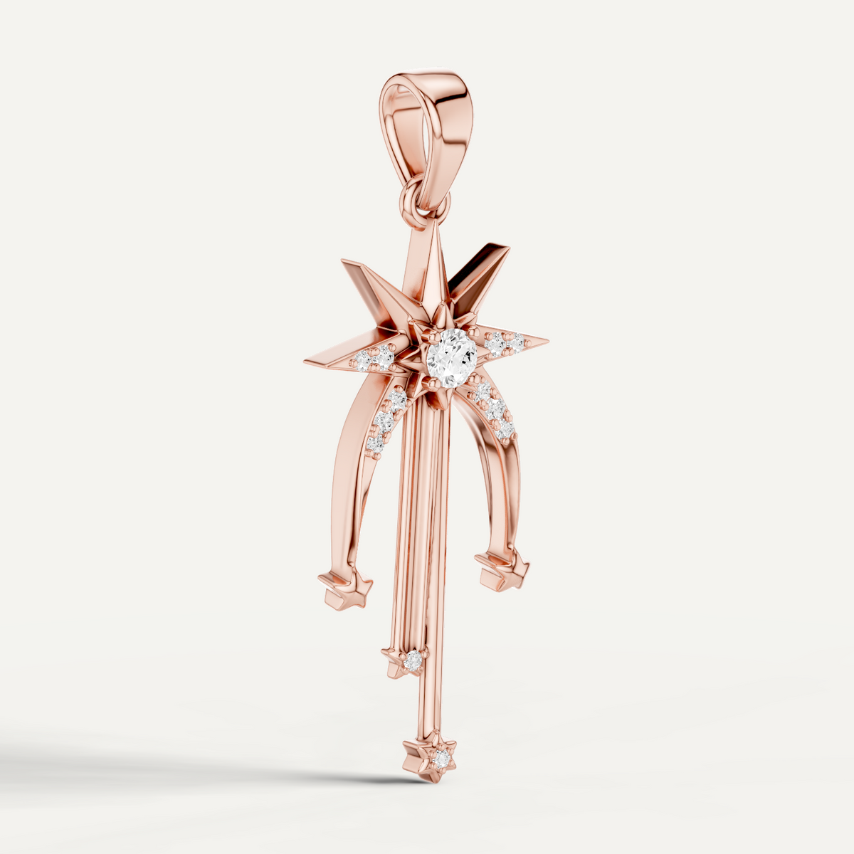 Skyfall, Shooting Star Pendant in 14K Rose Gold