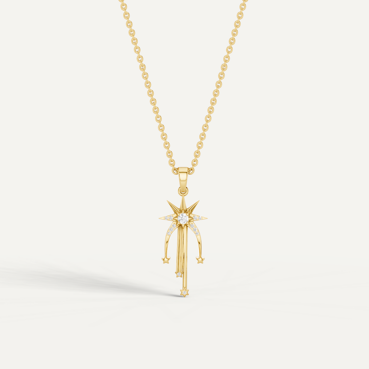 Skyfall, Shooting Star Pendant in 18K Yellow Gold