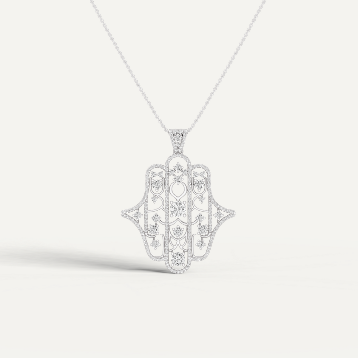 Amuletto, Hamsa Hand Pendant in 14K White Gold