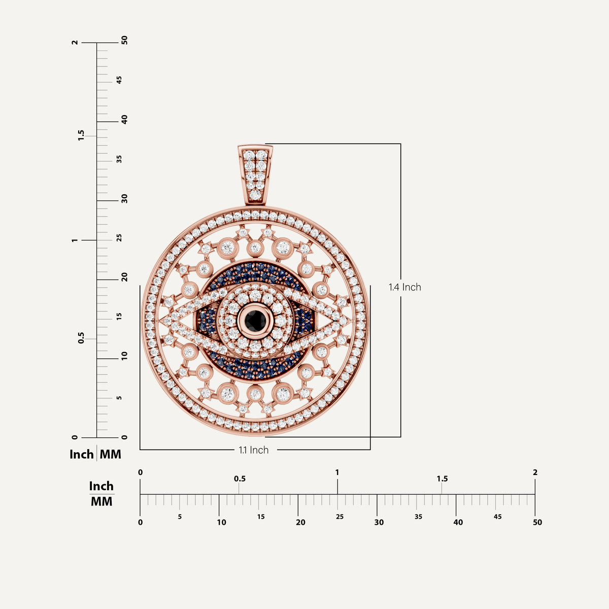 Occulux, Evil Eye Pendant in 18K Rose Gold