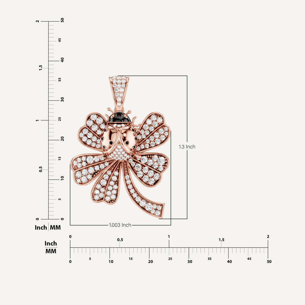 Lady Luck, Clover Leaf Pendant in 14K Rose Gold
