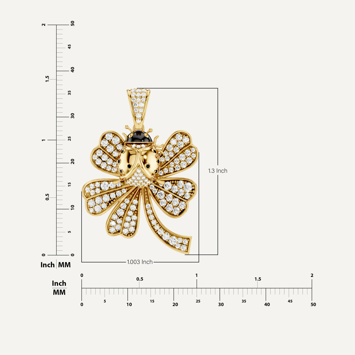 Lady Luck, Clover Leaf Pendant in 14K Yellow Gold