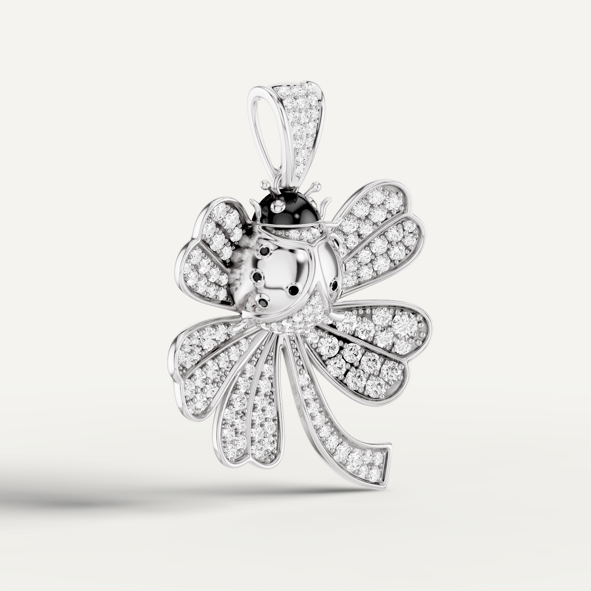 Lady Luck, Clover Leaf Pendant in 14K White Gold