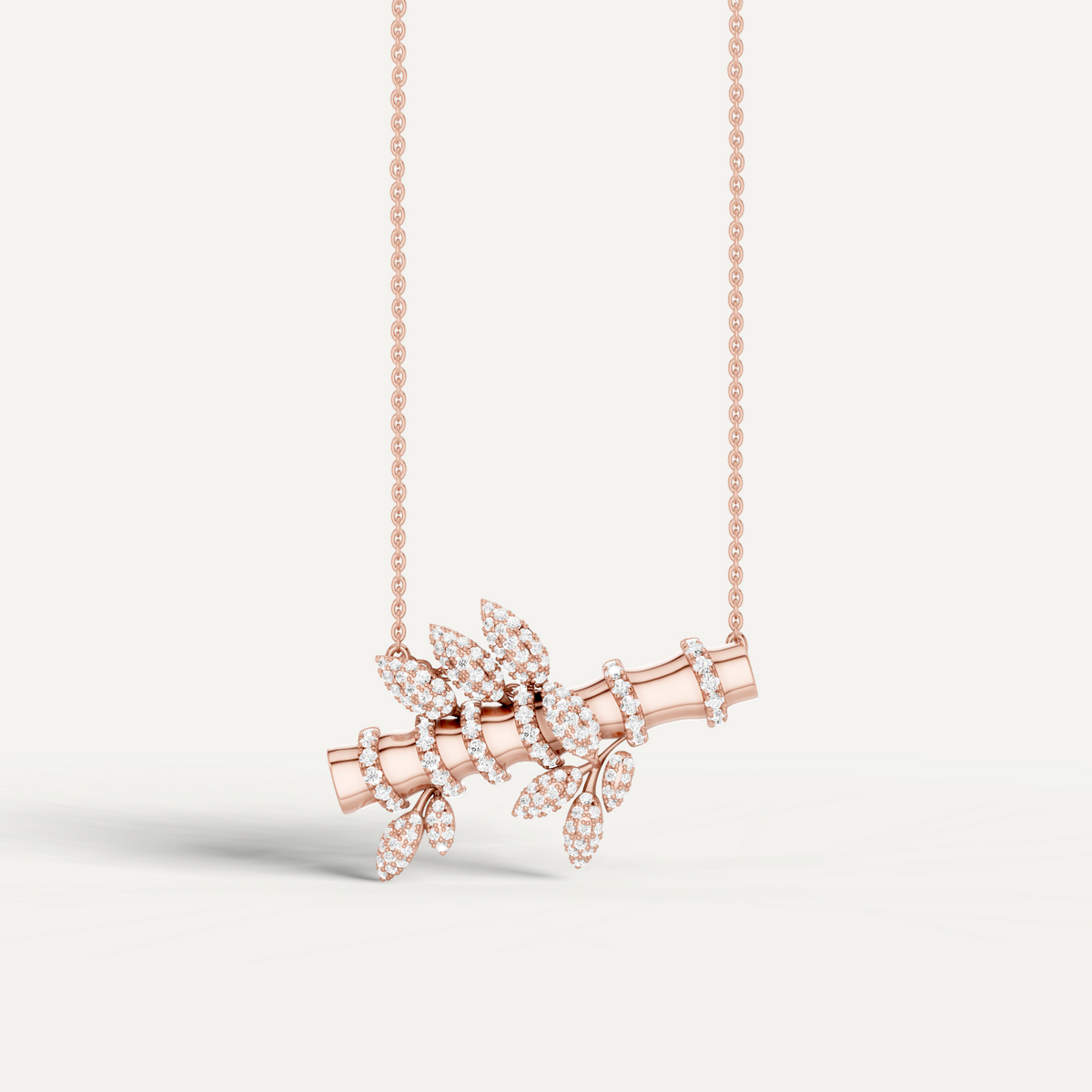 Flutia, Bamboo Pendant in 14K Rose Gold