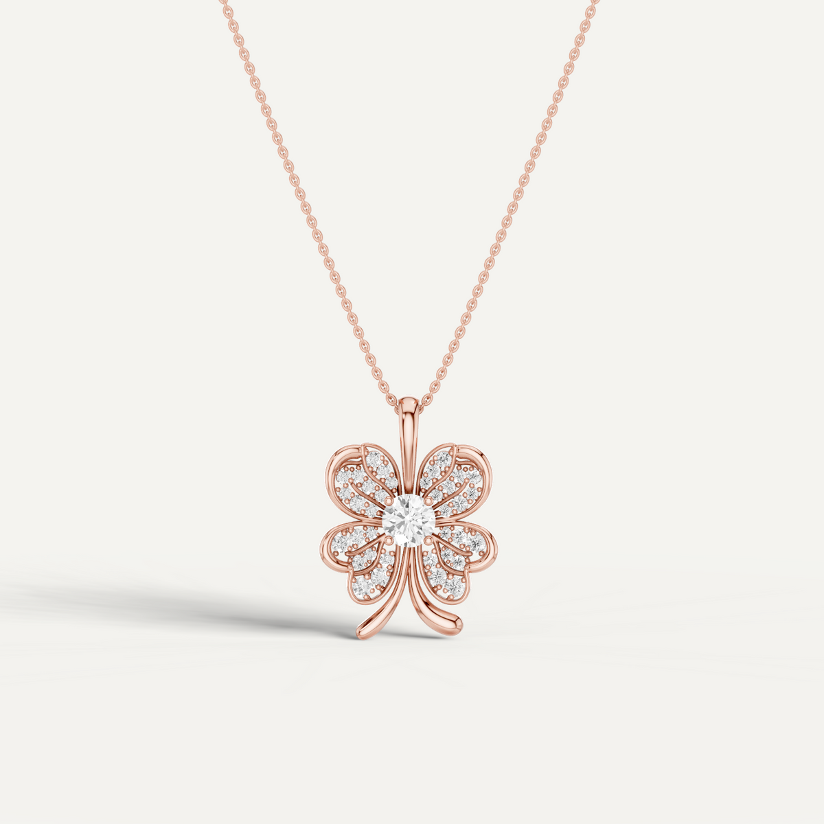 Clovery, Clover Leaf Pendant in 18K Rose Gold