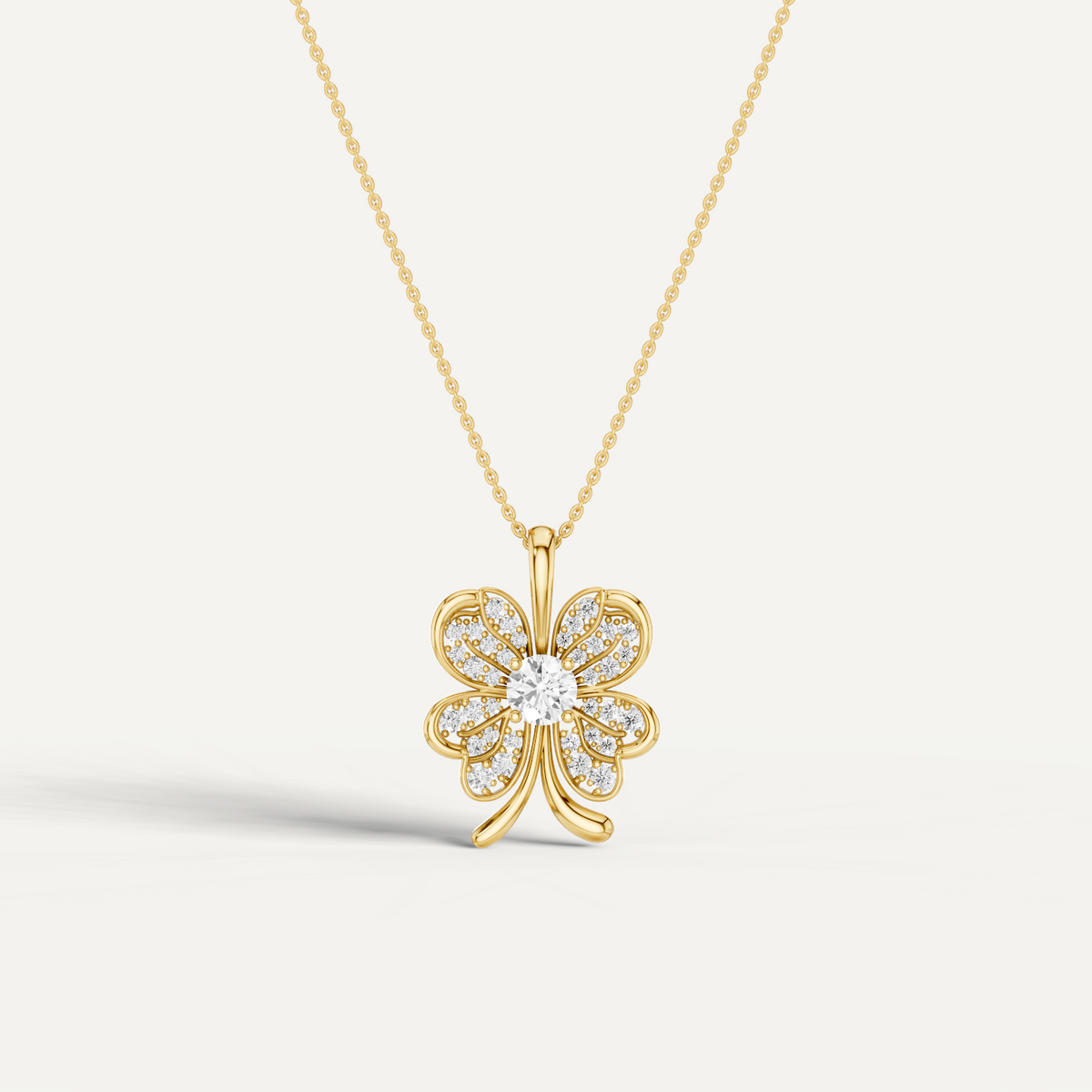 Clovery, Clover Leaf Pendant in 14K Yellow Gold