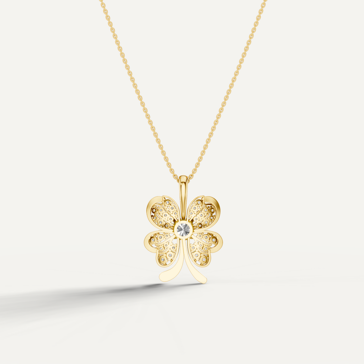 Clovery, Clover Leaf Pendant in 14K Yellow Gold