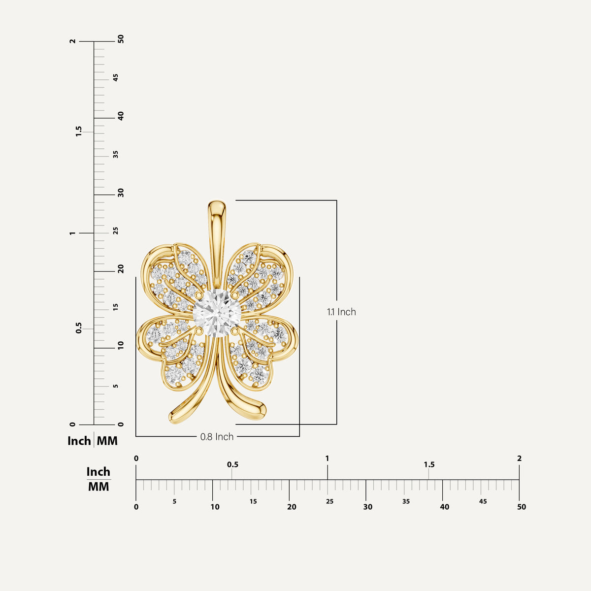 Clovery, Clover Leaf Pendant in 14K Yellow Gold