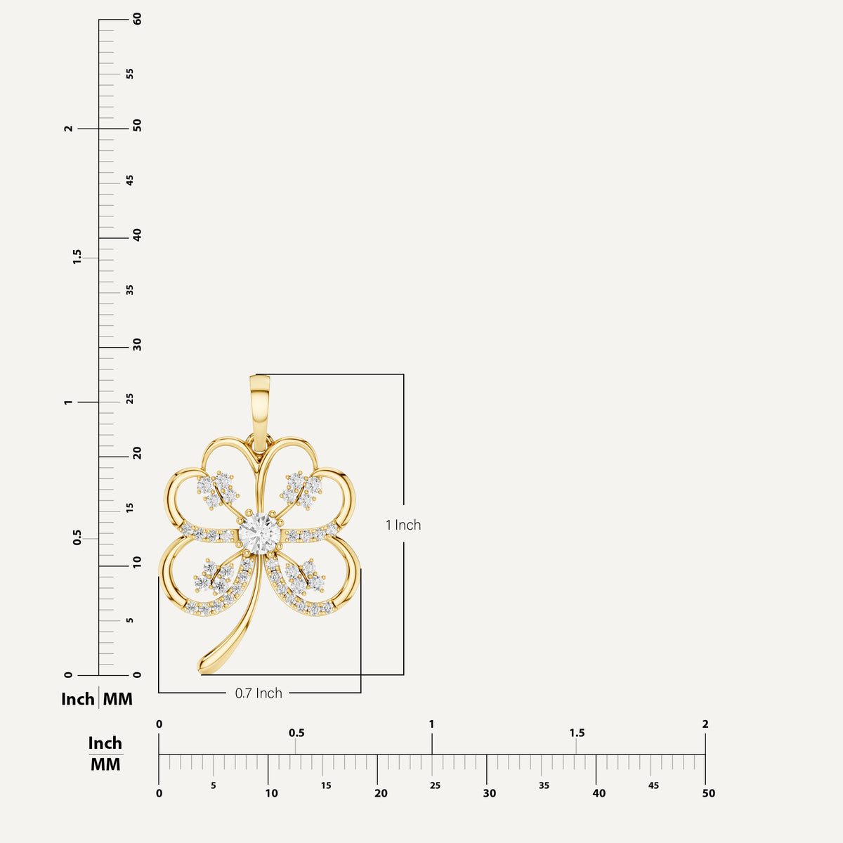 Folia, Clover Leaf Pendant in 18K Yellow Gold