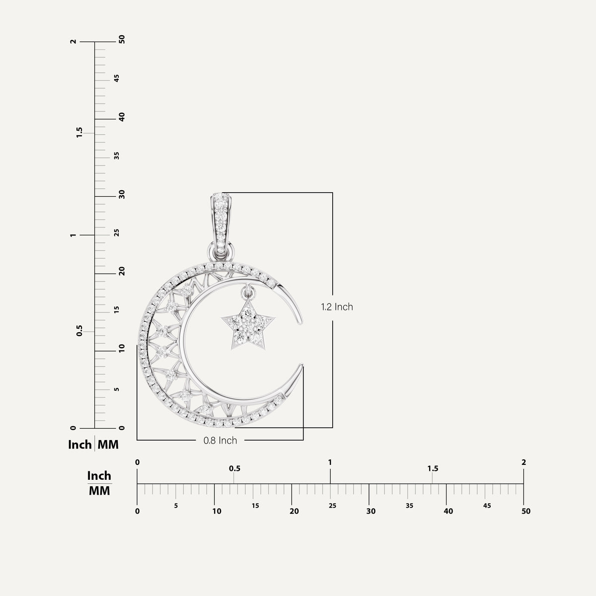 Moonveil, Moon Pendant in 18K White Gold