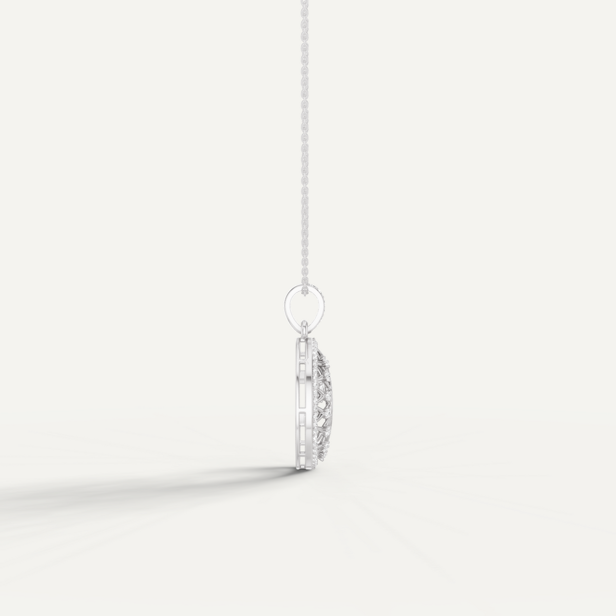 Moonveil, Moon Pendant in 18K White Gold
