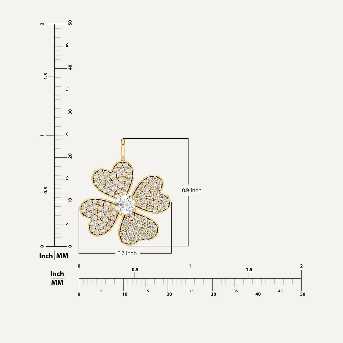 Lustre, Clover Leaf Pendant in 14K Yellow Gold