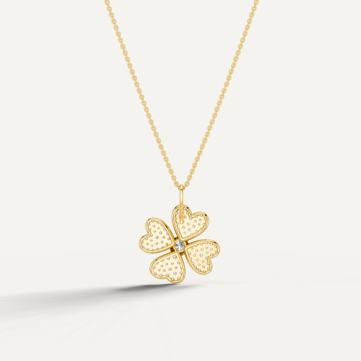 Lustre, Clover Leaf Pendant in 14K Yellow Gold