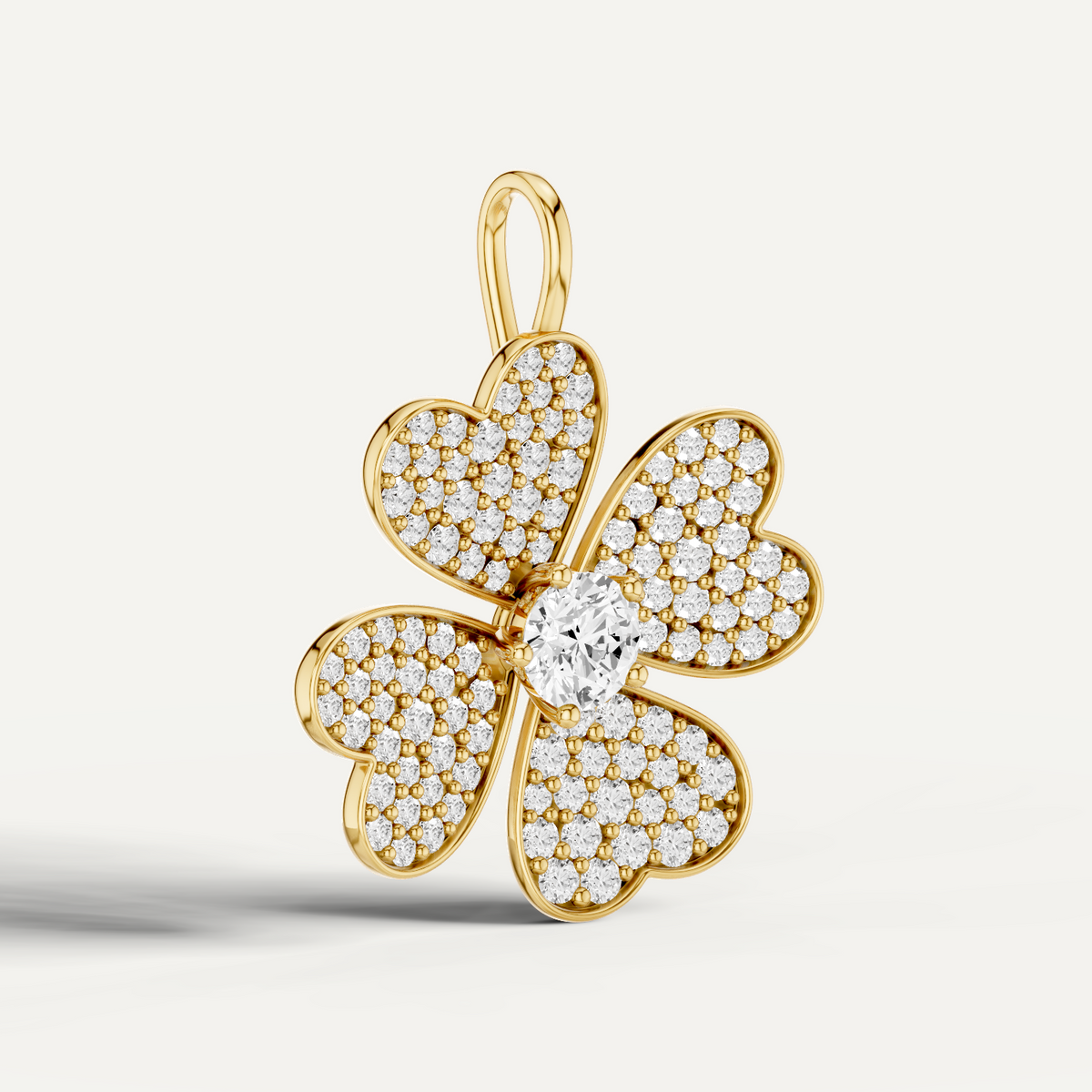 Lustre, Clover Leaf Pendant in 18K Yellow Gold