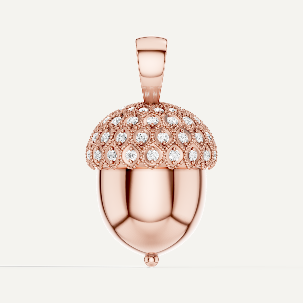 Acornia, Acorn Pendant in 14K Rose Gold