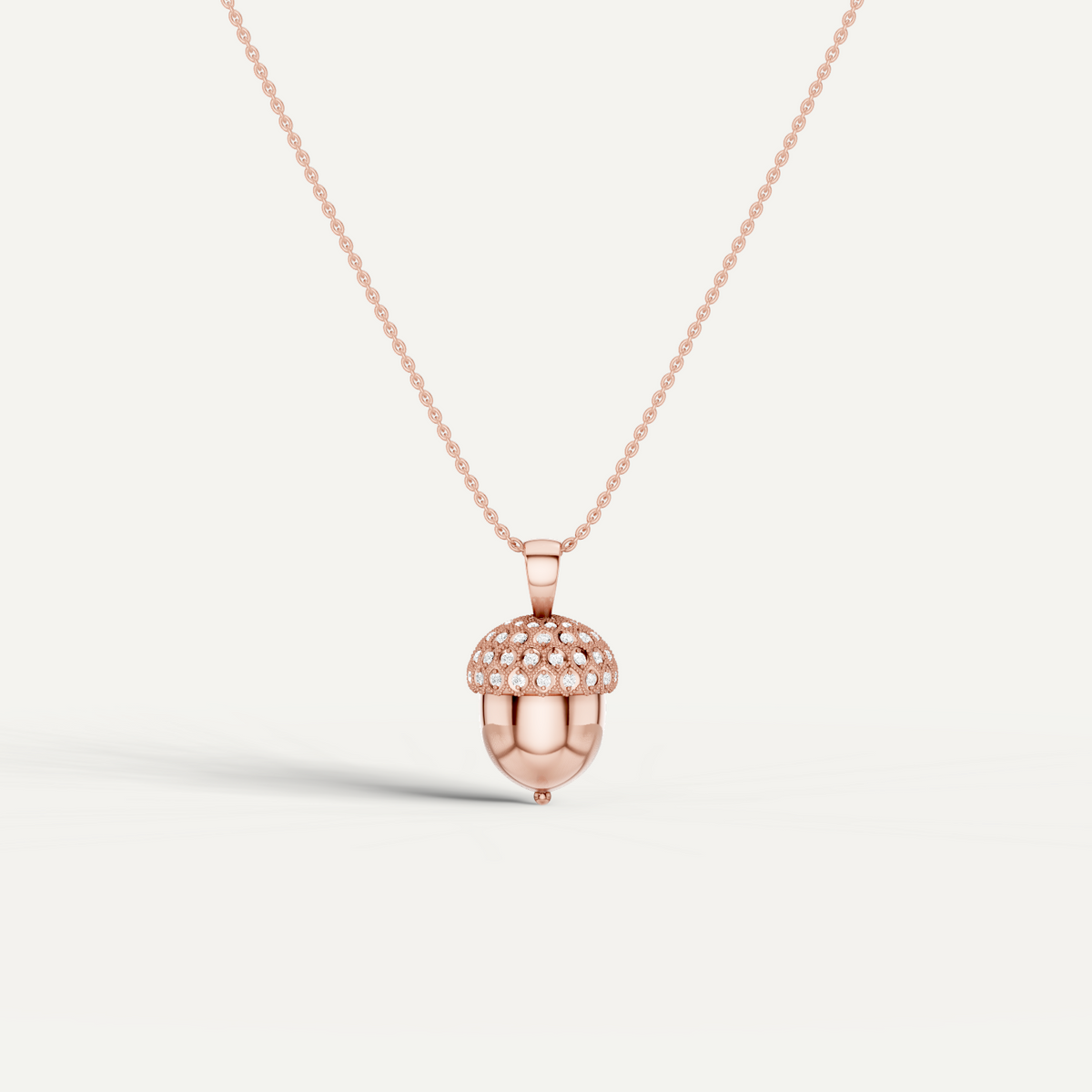 Acornia, Acorn Pendant in 14K Rose Gold