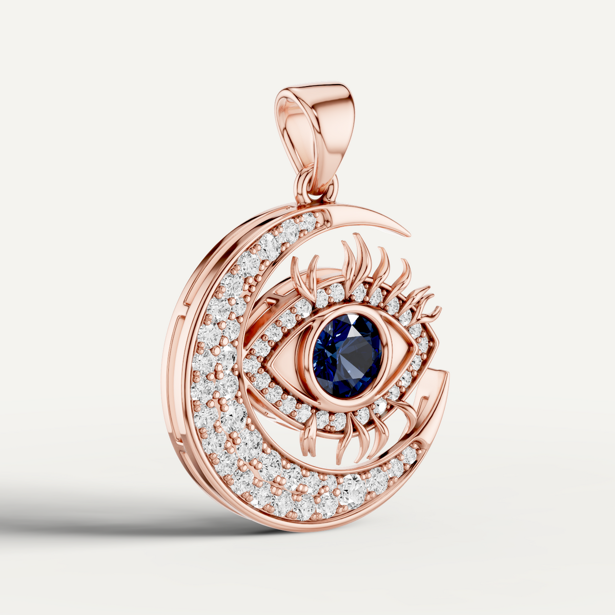Nazaria, Evil Eye Pendant in 18K Rose Gold