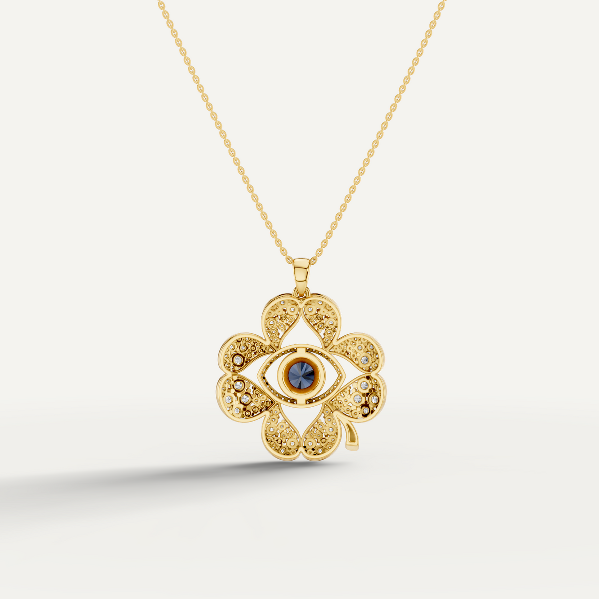 Plucky, Evil Eye Pendant in 14K Yellow Gold
