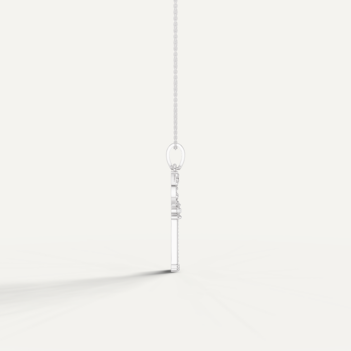 Cle Amour, Key Pendant in 14K White Gold