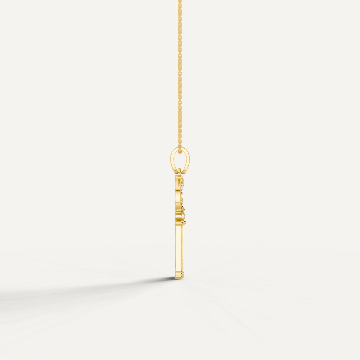 Cle Amour, Key Pendant in 14K Yellow Gold