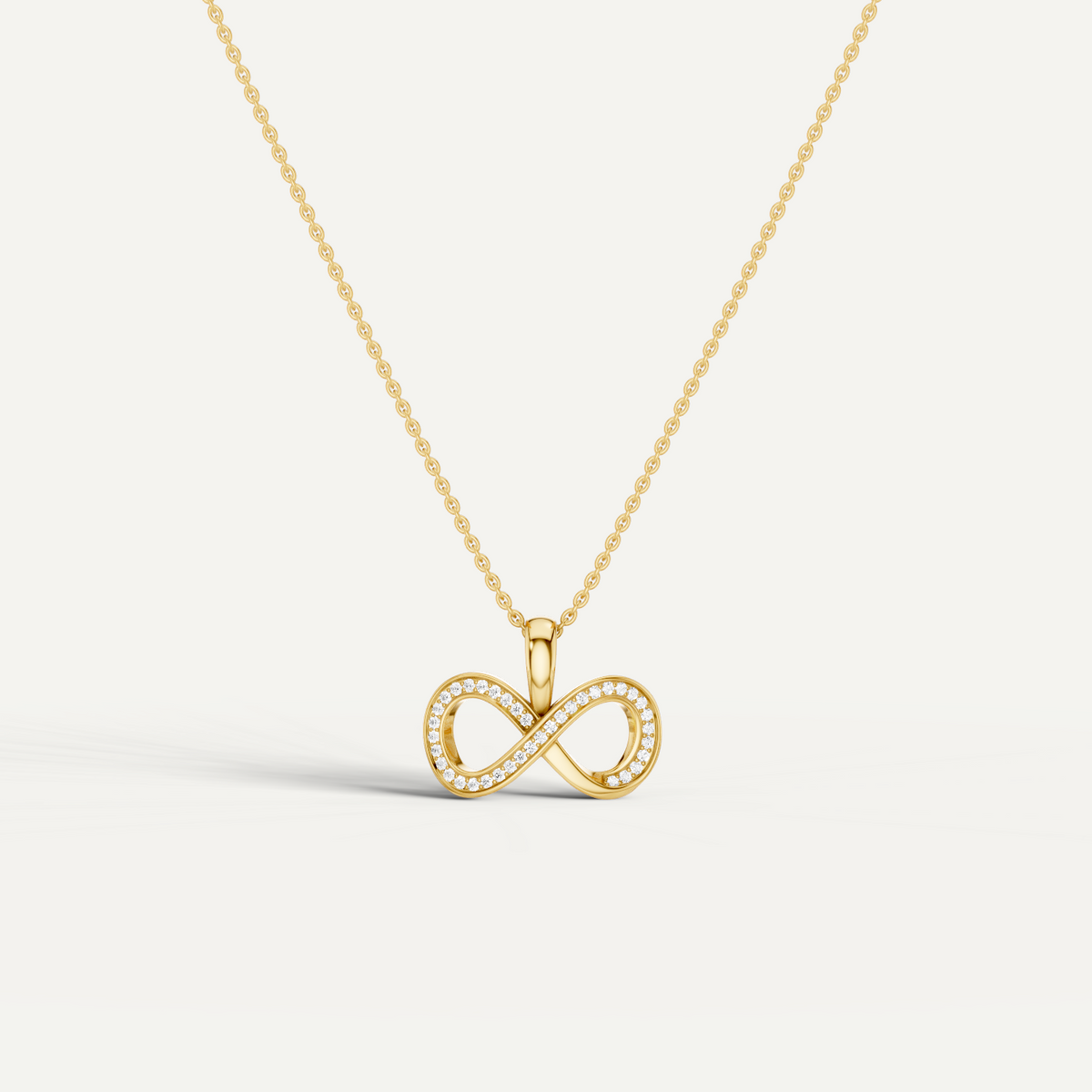 Infinitia, Infinity Pendant in 14K Yellow Gold