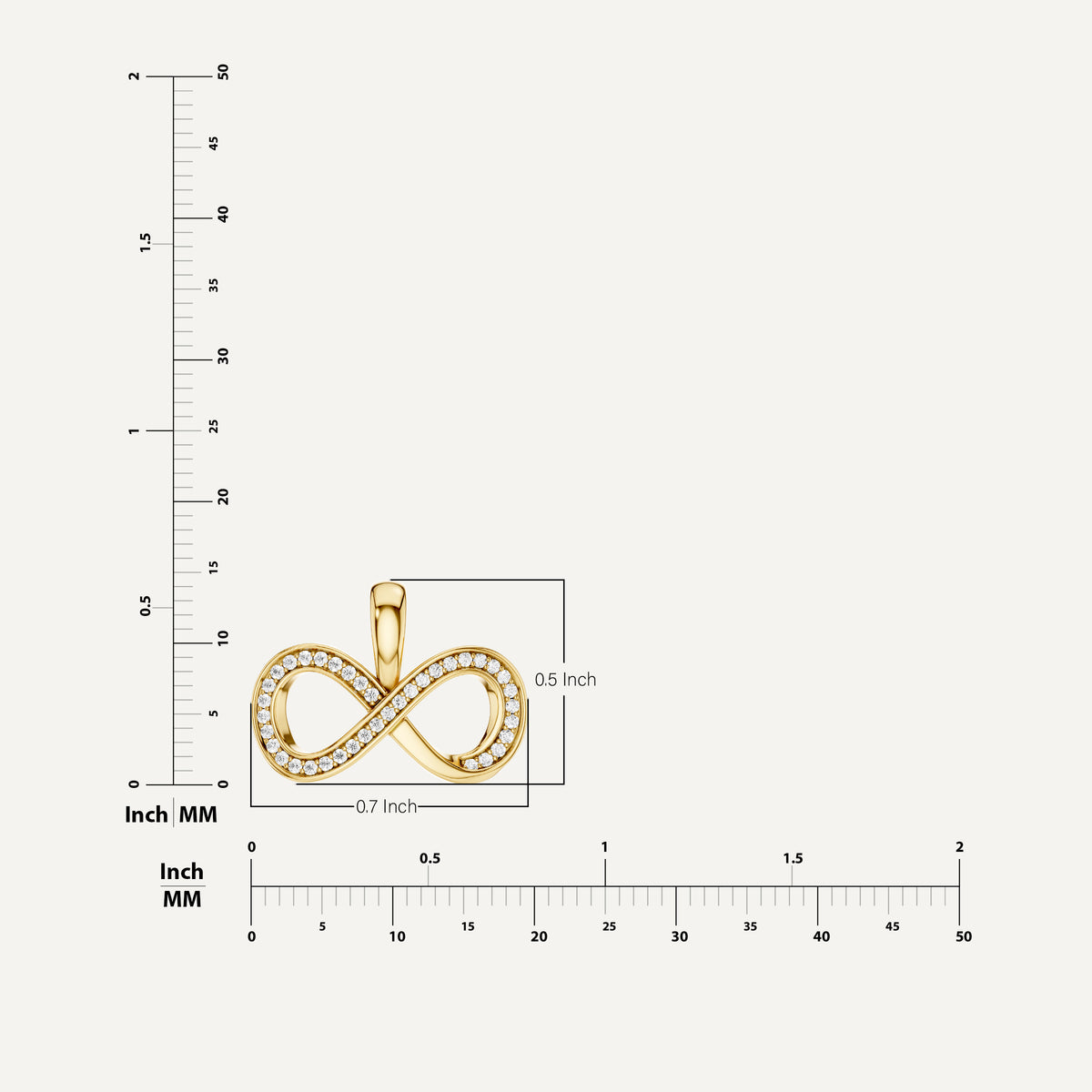 Infinitia, Infinity Pendant in 14K Yellow Gold