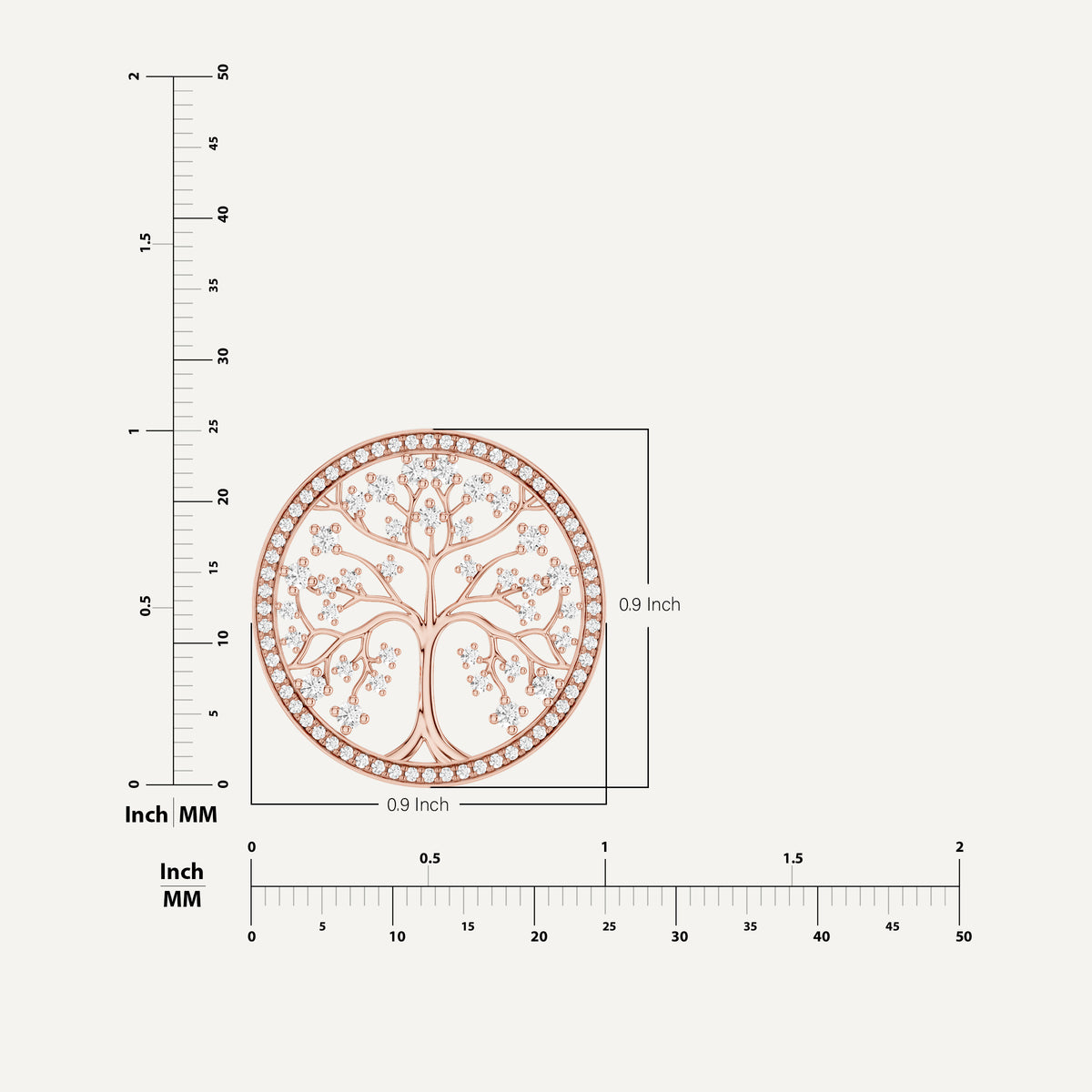 Arbora, Tree of Life Pendant in 18K Rose Gold