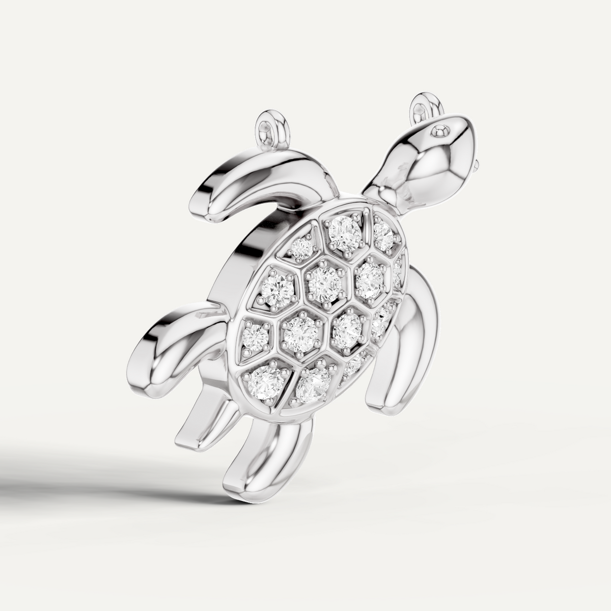 Chelone, Turtle Pendant in 18K White Gold