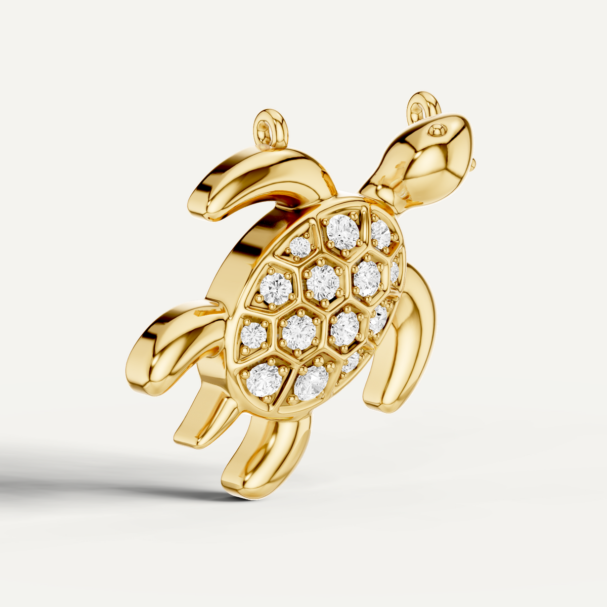 Chelone, Turtle Pendant in 14K Yellow Gold