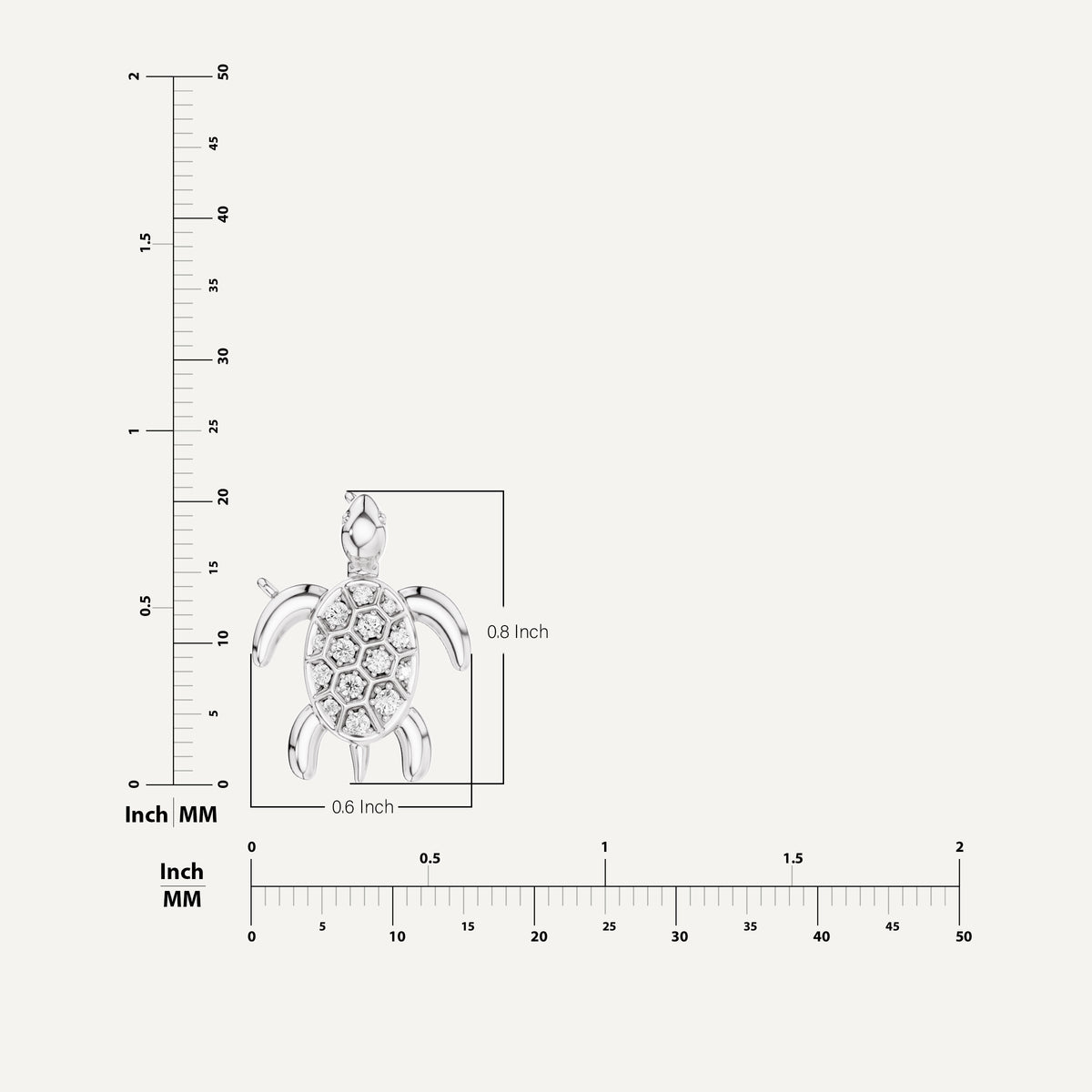 Chelone, Turtle Pendant in 14K White Gold