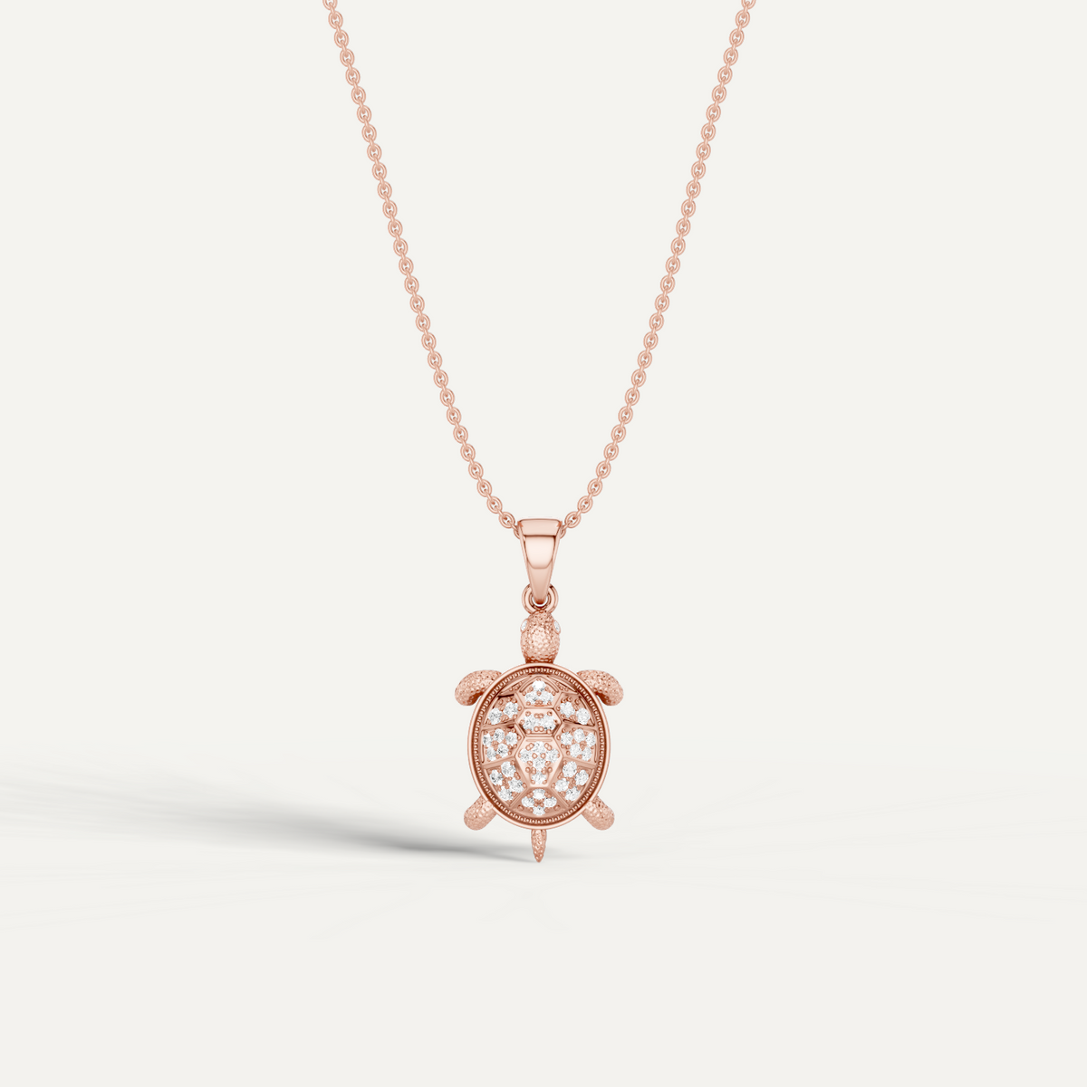 Sea Trot, Tortoise Pendant in 18K Rose Gold