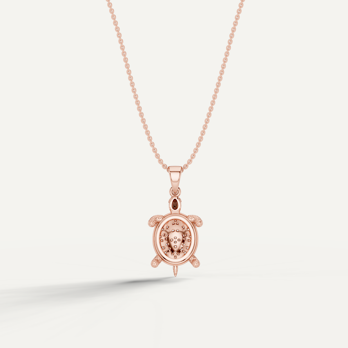 Sea Trot, Tortoise Pendant in 18K Rose Gold