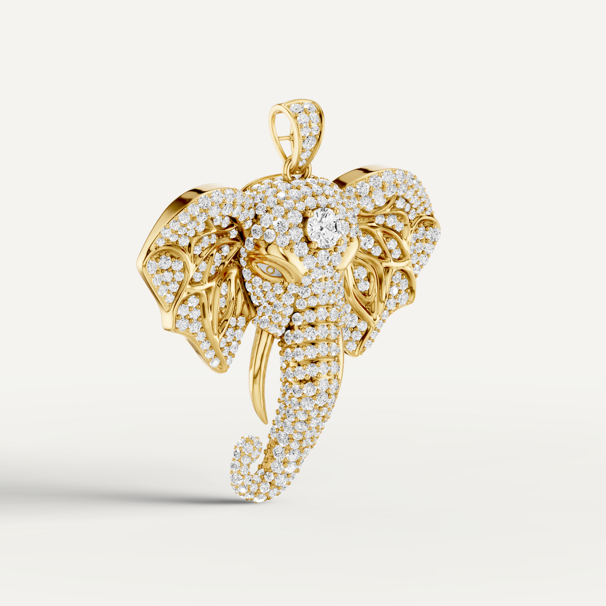 Varana, Elephant Pendant in 18K Yellow Gold