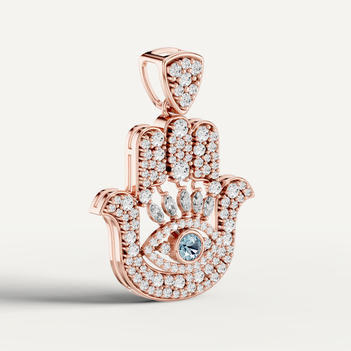 Hanzel, Hamsa Hand Pendant in 14K Rose Gold