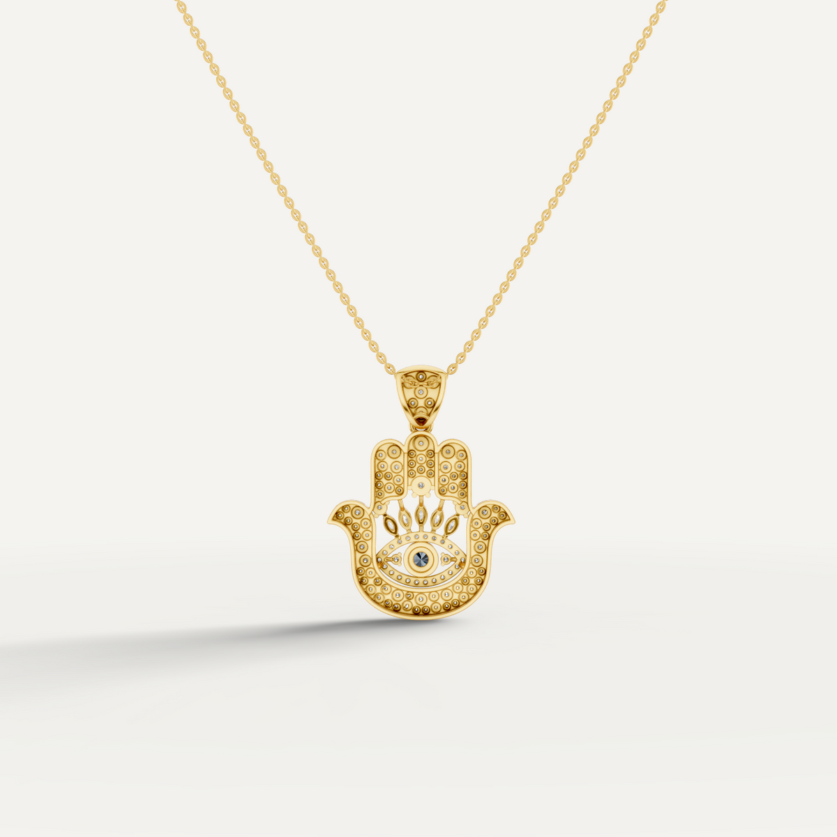 Hanzel, Hamsa Hand Pendant in 18K Yellow Gold