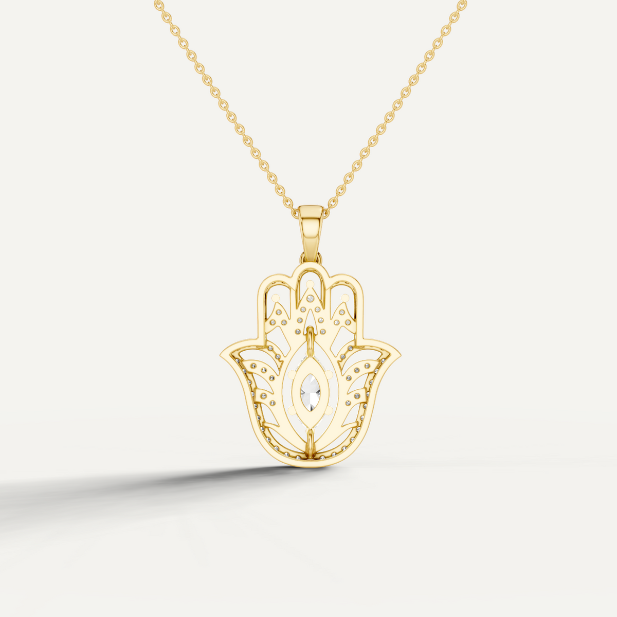 Palmara, Hamsa Hand Pendant in 18K Yellow Gold