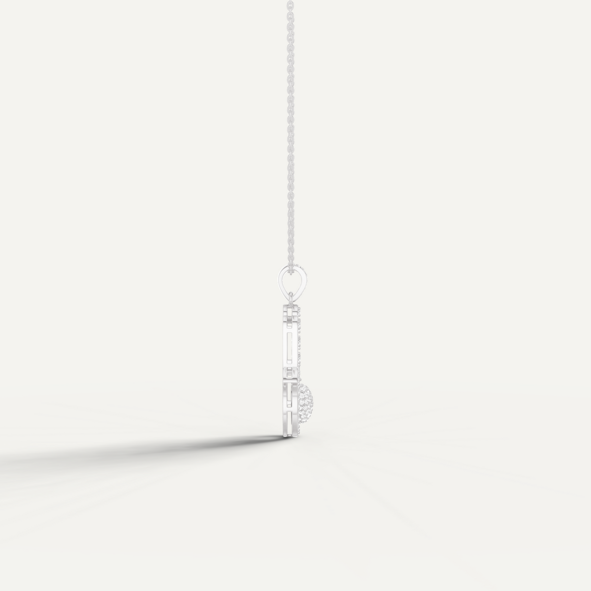 Mira, Hamsa Hand Pendant in 18K White Gold