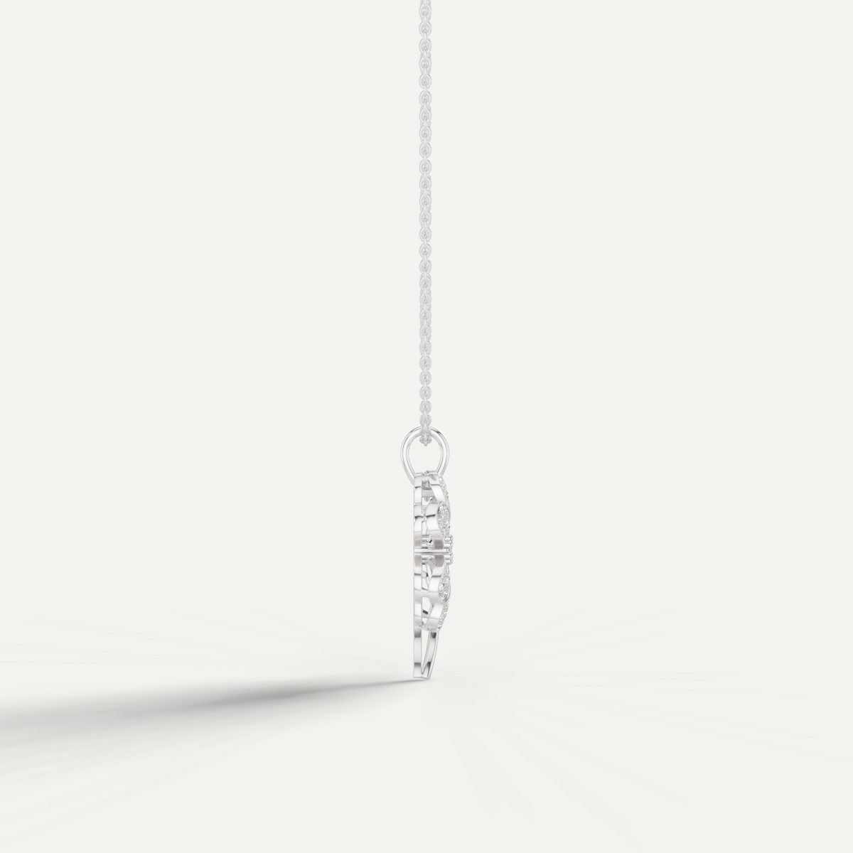 Chamour, Clover Leaf Pendant in 14K White Gold
