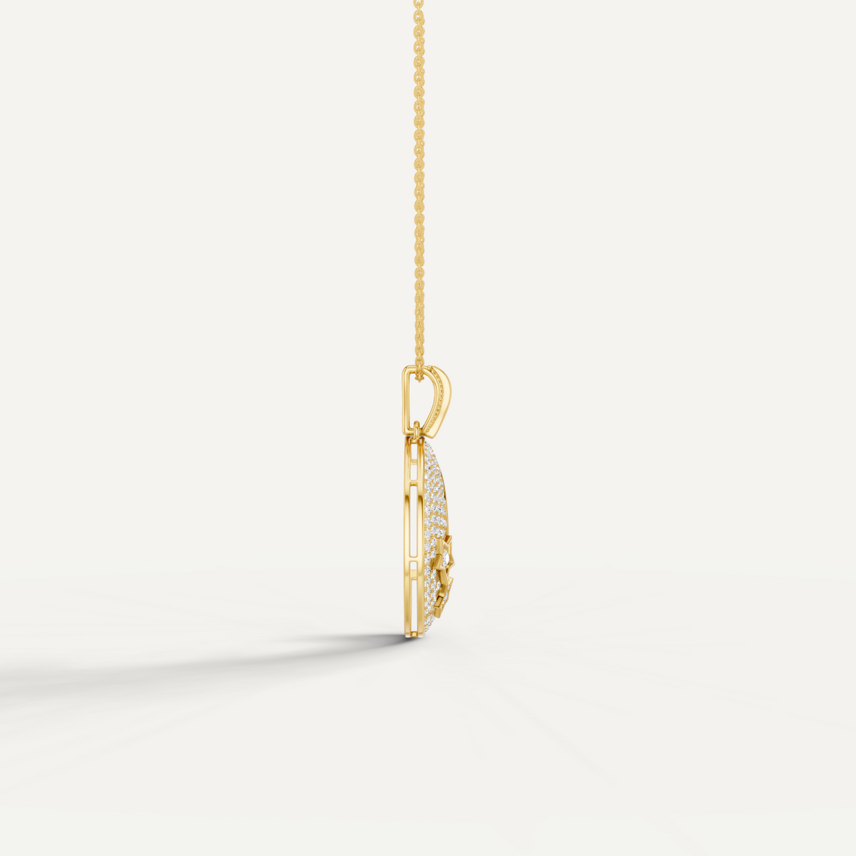 Luna, Moon Pendant in 14K Yellow Gold