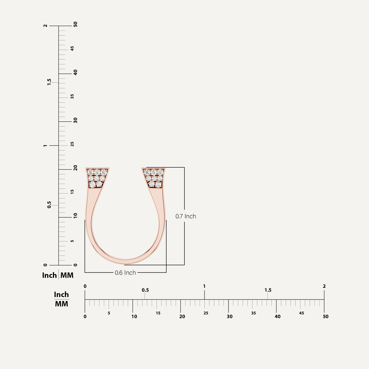 Lightspur, Horseshoe, Pendant in 14K Rose Gold