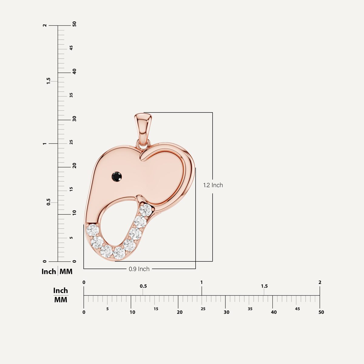 Elli, Elephant Pendant in 18K Rose Gold
