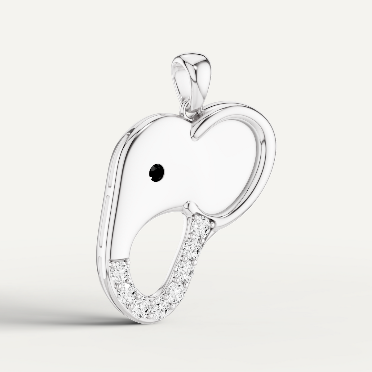 Elli, Elephant Pendant in 18K White Gold