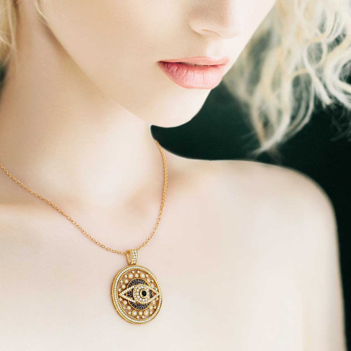 Occulux, Evil Eye Pendant in 18K Yellow Gold