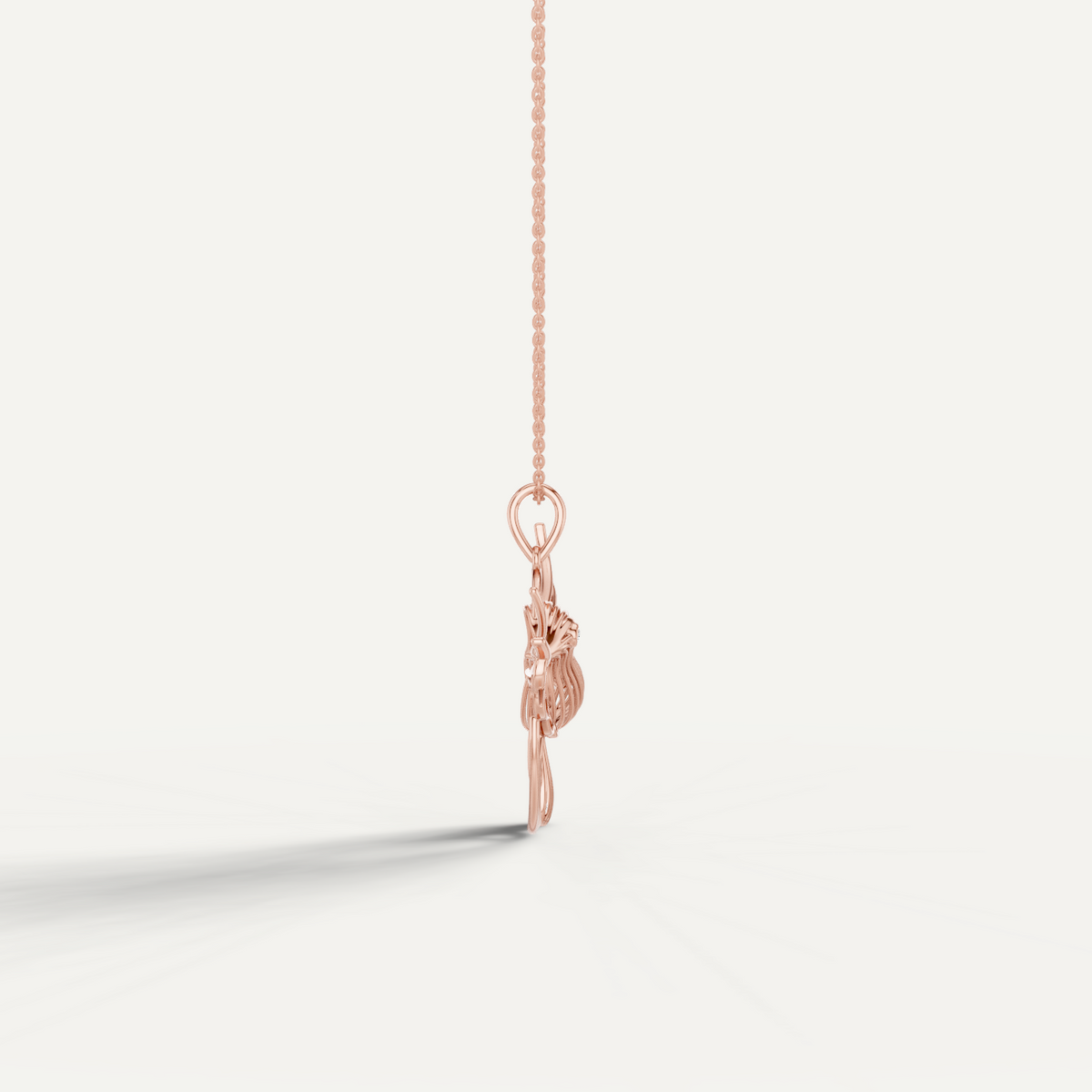 Fluttery, Hummingbird Pendant in 18K Rose Gold
