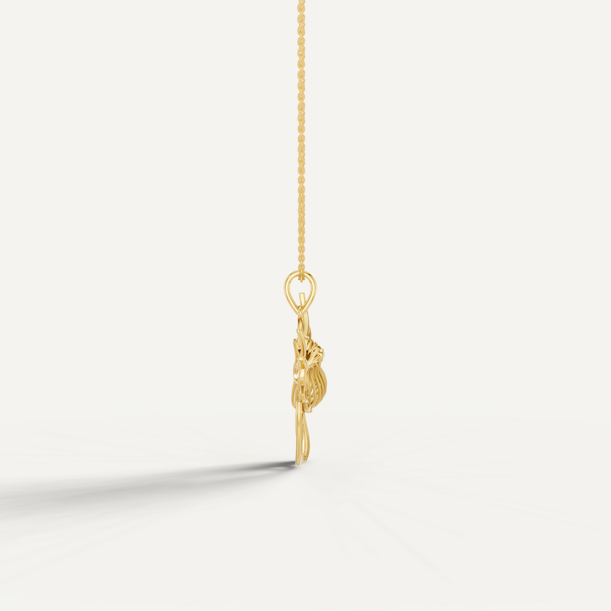 Fluttery, Hummingbird Pendant in 18K Yellow Gold